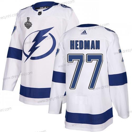 Adidas Lightning #77 Victor Hedman Bílý Road Autentické 2020 Stanley Cup Final Sešitý NHL dres – Pánské