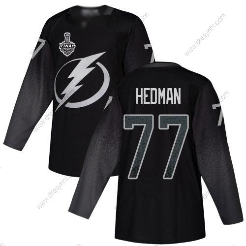 Adidas Lightning #77 Victor Hedman Černá Náhradní Autentické 2020 Stanley Cup Final Sešitý NHL dres – Pánské