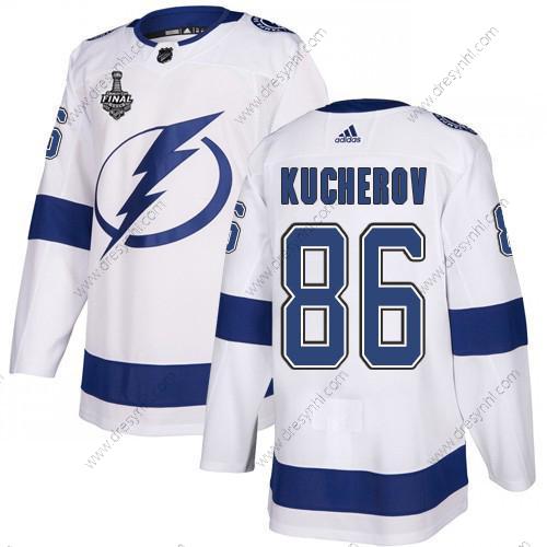 Adidas Lightning #86 Nikita Kucherov Bílý Road Autentické 2020 Stanley Cup Final Sešitý NHL dres – Pánské