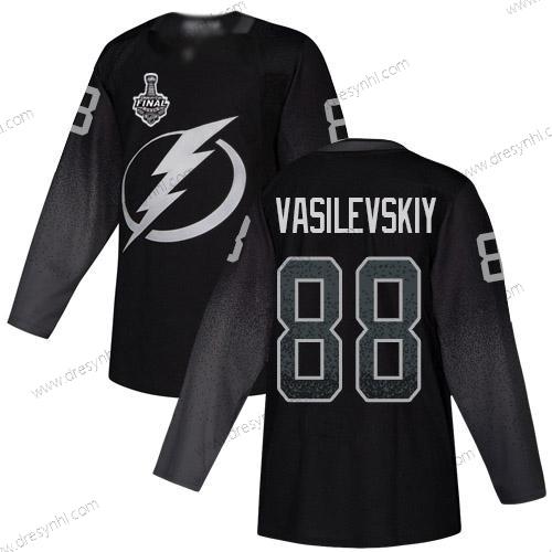 Adidas Lightning #88 Andrei Vasilevskiy Černá Náhradní Autentické 2020 Stanley Cup Final Sešitý NHL dres – Pánské