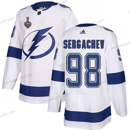 Adidas Lightning #98 Mikhail Sergachev Bílý Road Autentické 2020 Stanley Cup Final Sešitý NHL dres – Pánské