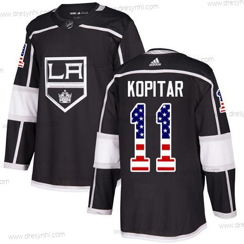 Adidas Los Angeles Kings #11 Anze Kopitar Černá Domácí dres Autentické USA Flag Sešitý NHL dres – Pánské