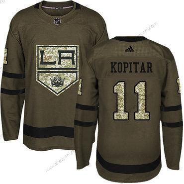 Adidas Los Angeles Kings #11 Anze Kopitar Zelená Salute to Service Sešitý NHL dres – Pánské