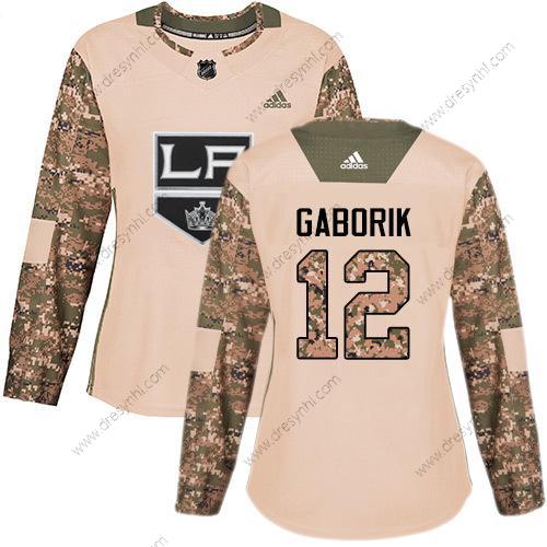 Adidas Los Angeles Kings #12 Marian Gaborik Camo Autentické 2017 Veterans Day Sešitý NHL dres – Dámské