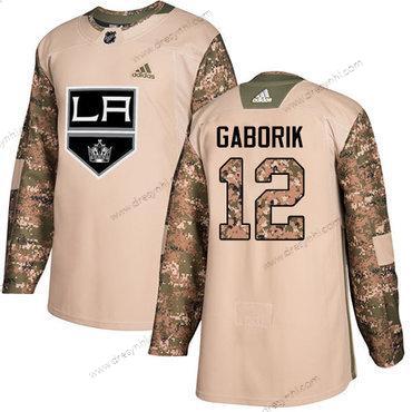 Adidas Los Angeles Kings #12 Marian Gaborik Camo Autentické 2017 Veterans Day Sešitý NHL dres – Pánské