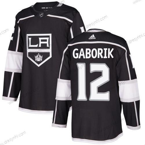 Adidas Los Angeles Kings #12 Marian Gaborik Černá Domácí dres Autentické Sešitý NHL dres – Pánské