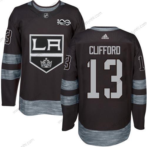 Adidas Los Angeles Kings #13 Kyle Clifford Černá 1917-2017 100th Výročí Sešitý NHL dres – Pánské