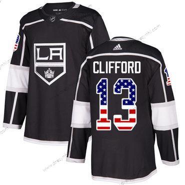 Adidas Los Angeles Kings #13 Kyle Clifford Černá Domácí dres Autentické USA Flag Sešitý NHL dres – Pánské