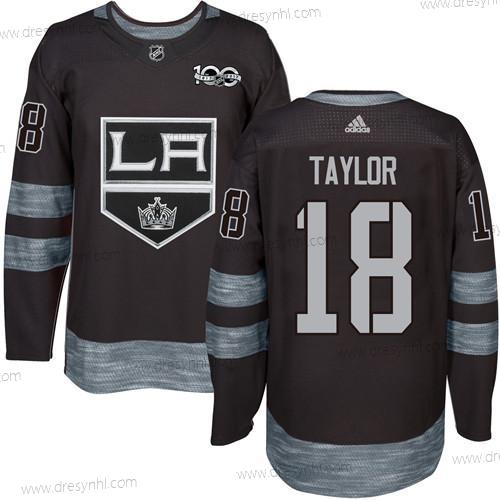 Adidas Los Angeles Kings #18 Dave Taylor Černá 1917-2017 100th Výročí Sešitý NHL dres – Pánské