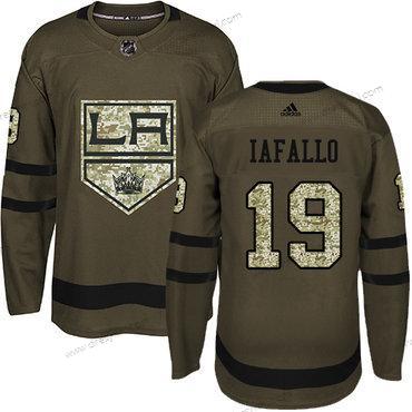 Adidas Los Angeles Kings #19 Alex Iafallo Zelená Salute to Service Sešitý NHL dres – Pánské