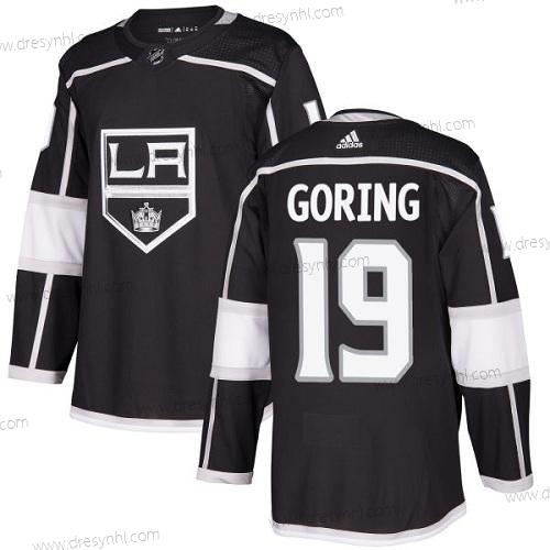 Adidas Los Angeles Kings #19 Butch Goring Černá Domácí dres Autentické Sešitý NHL dres – Pánské