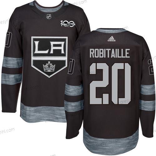 Adidas Los Angeles Kings #20 Luc Robitaille Černá 1917-2017 100th Výročí Sešitý NHL dres – Pánské