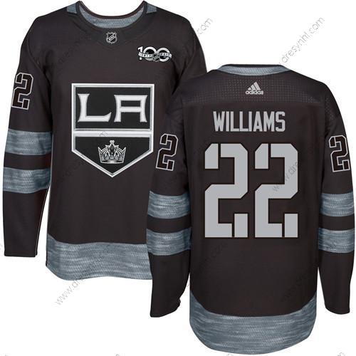 Adidas Los Angeles Kings #22 Tiger Williams Černá 1917-2017 100th Výročí Sešitý NHL dres – Pánské