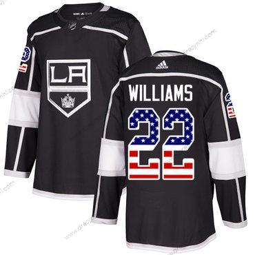 Adidas Los Angeles Kings #22 Tiger Williams Černá Domácí dres Autentické USA Flag Sešitý NHL dres – Pánské