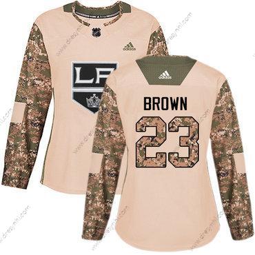 Adidas Los Angeles Kings #23 Dustin Brown Camo Autentické 2017 Veterans Day Sešitý NHL dres – Dámské