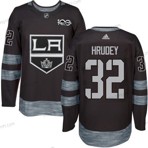 Adidas Los Angeles Kings #32 Kelly Hrudey Černá 1917-2017 100th Výročí Sešitý NHL dres – Pánské