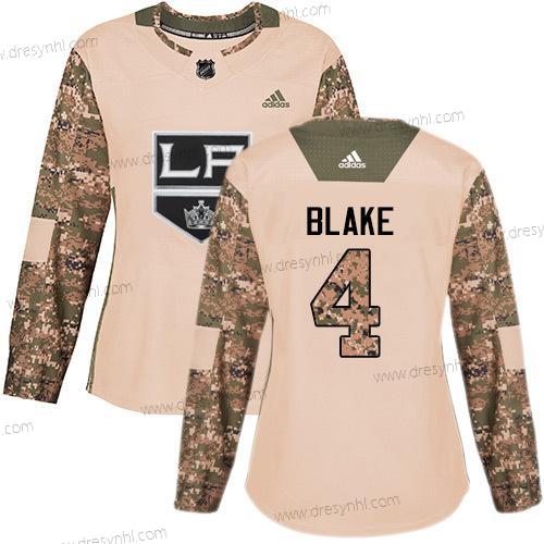 Adidas Los Angeles Kings #4 Rob Blake Camo Autentické 2017 Veterans Day Sešitý NHL dres – Dámské