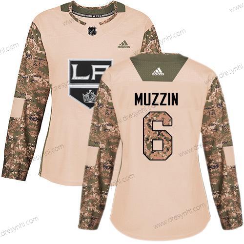 Adidas Los Angeles Kings #6 Jake Muzzin Camo Autentické 2017 Veterans Day Sešitý NHL dres – Dámské