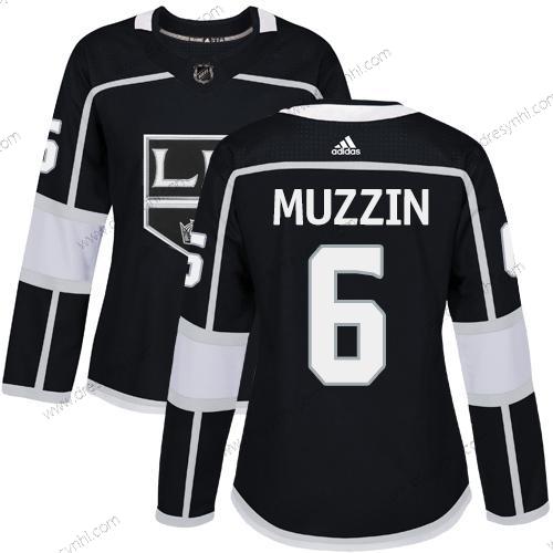 Adidas Los Angeles Kings #6 Jake Muzzin Černá Domácí dres Autentické Sešitý NHL dres – Dámské