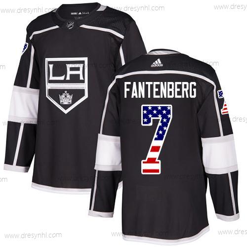 Adidas Los Angeles Kings #7 Oscar Fantenberg Černá Domácí dres Autentické USA Flag Sešitý NHL dres – Pánské