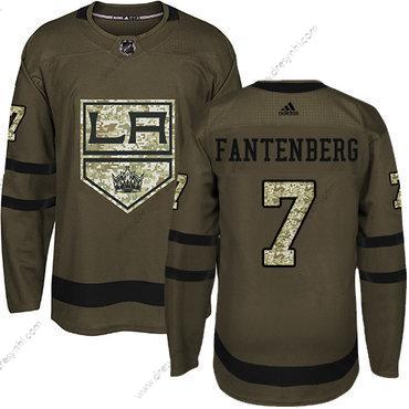 Adidas Los Angeles Kings #7 Oscar Fantenberg Zelená Salute to Service Sešitý NHL dres – Pánské