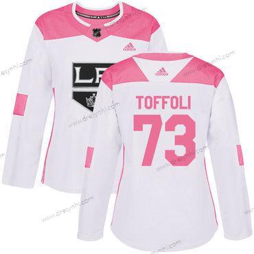 Adidas Los Angeles Kings #73 Tyler Toffoli Bílý Růžový Autentické Sešitý NHL dres – Dámské