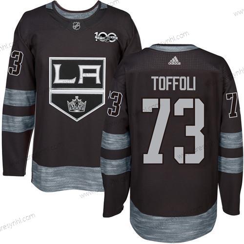 Adidas Los Angeles Kings #73 Tyler Toffoli Černá 1917-2017 100th Výročí Sešitý NHL dres – Pánské