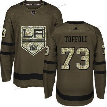 Adidas Los Angeles Kings #73 Tyler Toffoli Zelená Salute to Service Sešitý NHL dres – Pánské