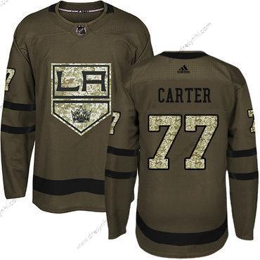 Adidas Los Angeles Kings #77 Jeff Carter Zelená Salute to Service Sešitý NHL dres – Pánské