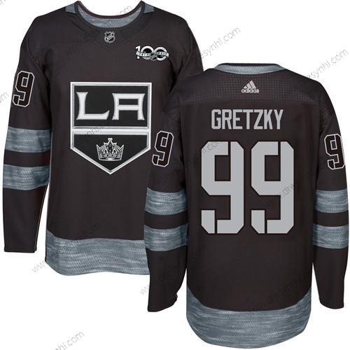 Adidas Los Angeles Kings #99 Wayne Gretzky Černá 1917-2017 100th Výročí Sešitý NHL dres – Pánské