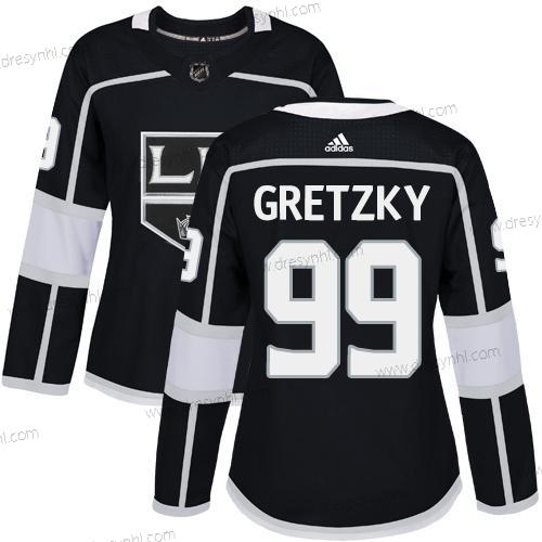 Adidas Los Angeles Kings #99 Wayne Gretzky Černá Domácí dres Autentické Sešitý NHL dres – Dámské