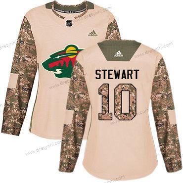 Adidas Minnesota Wild #10 Chris Stewart Camo Autentické 2017 Veterans Day Sešitý NHL dres – Dámské