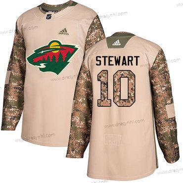 Adidas Minnesota Wild #10 Chris Stewart Camo Autentické 2017 Veterans Day Sešitý NHL dres – Pánské