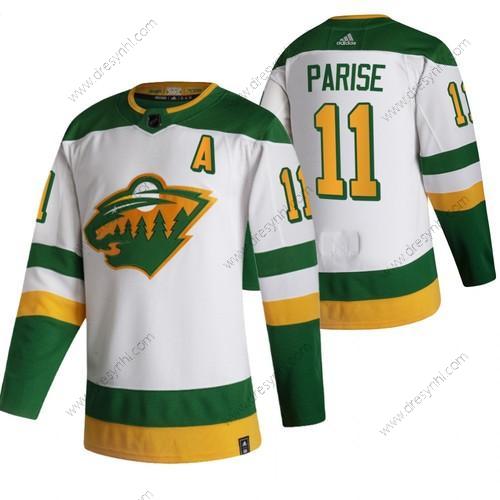 Adidas Minnesota Wild #11 Zach Parise Bílý 2020-21 Obrácený Retro Náhradní NHL dres – Pánské