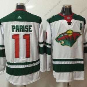 Adidas Minnesota Wild #11 Zach Parise Bílý Road Autentické Sešitý NHL dres – Pánské