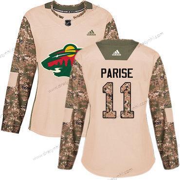 Adidas Minnesota Wild #11 Zach Parise Camo Autentické 2017 Veterans Day Sešitý NHL dres – Dámské