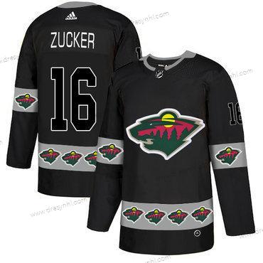 Adidas Minnesota Wild #16 Jason Zucker Černá Tým Logos dres – Pánské