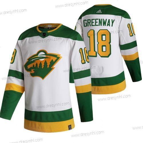 Adidas Minnesota Wild #18 Jordan Zelenáway Bílý 2020-21 Obrácený Retro Náhradní NHL dres – Pánské