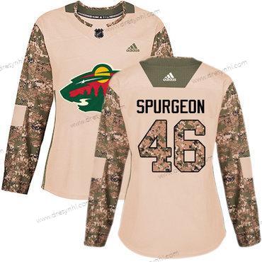 Adidas Minnesota Wild #46 Jared Spurgeon Camo Autentické 2017 Veterans Day Sešitý NHL dres – Dámské