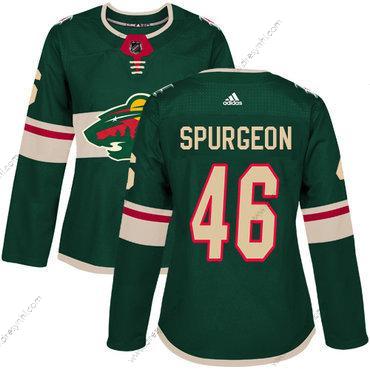 Adidas Minnesota Wild #46 Jared Spurgeon Zelená Domácí dres Autentické Sešitý NHL dres – Dámské