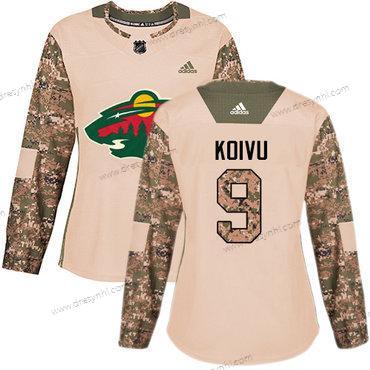 Adidas Minnesota Wild #9 Mikko Koivu Camo Autentické 2017 Veterans Day Sešitý NHL dres – Dámské