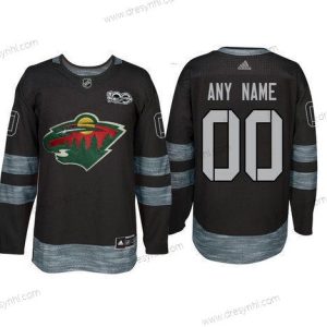 Adidas Minnesota Wild Personalizované Černá 1917-2017 100th Výročí Sešitý NHL dres