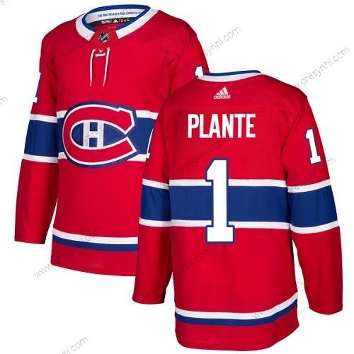 Adidas Montreal Canadiens #1 Jacques Plante Červené Domácí dres Autentické Sešitý NHL dres – Pánské