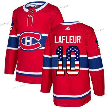 Adidas Montreal Canadiens #10 Guy Lafleur Červené Domácí dres Autentické USA Flag Sešitý NHL dres – Pánské