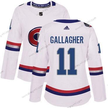 Adidas Montreal Canadiens #11 Brendan Gallagher Bílý Autentické 1917-2017 100th Klasický Sešitý NHL dres – Dámské