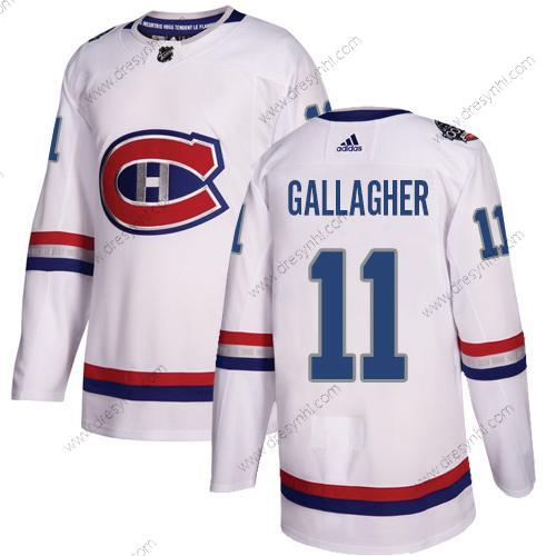 Adidas Montreal Canadiens #11 Brendan Gallagher Bílý Autentické 1917-2017 100th Klasický Sešitý NHL dres – Pánské