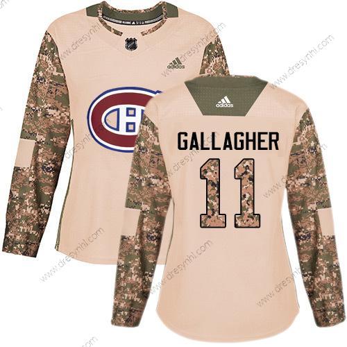 Adidas Montreal Canadiens #11 Brendan Gallagher Camo Autentické 2017 Veterans Day Sešitý NHL dres – Dámské