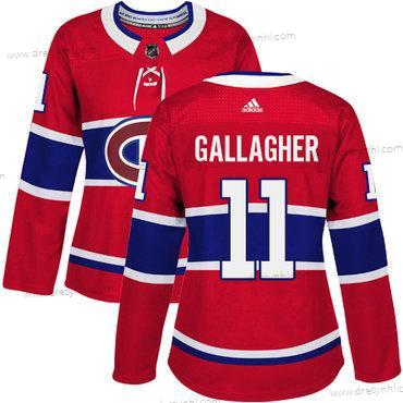 Adidas Montreal Canadiens #11 Brendan Gallagher Červené Domácí dres Autentické Sešitý NHL dres – Dámské