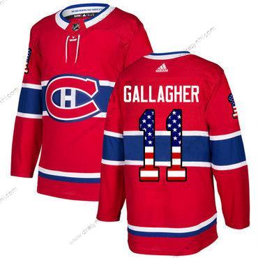 Adidas Montreal Canadiens #11 Brendan Gallagher Červené Domácí dres Autentické USA Flag Sešitý NHL dres – Pánské