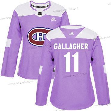 Adidas Montreal Canadiens #11 Brendan Gallagher Nachový Autentické Bojuje proti rakovině Sešitý NHL dres – Dámské